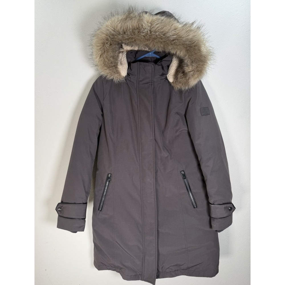 Lauren Ralph Lauren Down Jacket Hooded Parka Womens Sz Small Gray WARM Winter
